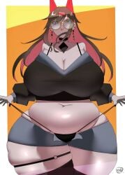 1girls big_thighs breasts character_request chubby chubby_female dadada_53 female huge_breasts panties thick_thighs thigh_strap thighs