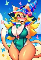 1female 1girls ai_generated beach big_breasts bimbo cat_ears cat_tail coffee cup curves curvy curvy_body curvy_female curvy_figure dan16369336 dark_magician_girl female female_only furry furry_only green_hat lingerie long_tail milf novelai pointy_hat shonen_jump shueisha sole_female spiral tagme tail twitter_link weekly_shonen_jump weekly_shounen_jump yu-gi-oh!