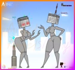 agonywelds anthro ass breasts breasts building buildings controversial controversy deki female never_forget offensive smaller_male taller_girl tenna thick_ass thick_thighs thighs twin_towers worldtradesisters