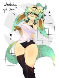 anthro bodysuit cryst_chan eeveelution fluffy furry leafeon petite pokemon pokemon_(species) thick_thighs