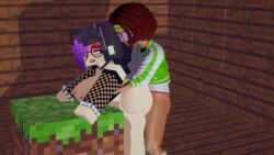 3d animated applchu big_ass big_breasts black_hair blender_(software) brown_hair fishnets from_behind glasses goth goth_girl grass_block minecraft missionary no_sound olivia_(olivialewdz) tagme vaginal_penetration video