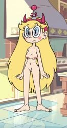 blonde_hair breasts breasts_out digital_drawing_(artwork) female female_only frantheflan hair heart hypnosis looking_away mind_control naked naked_female standing standing_at_attention standing_position star_butterfly star_vs_the_forces_of_evil vagina