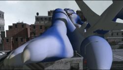 3d airplane animated anthro blue_fur canine color female female_only fox fur furry krystal mammal plane solo star_fox video_games