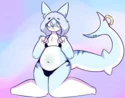 big_belly big_hips bikini femboy_furry fluffy furry furry_femboy furry_shark kuki_lupkun male_only small_breasts thick thick_ass thick_hips thick_legs thick_thighs