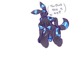 anthro ass_expansion black_fur blank_background breast_expansion eeveelution expansion female fur furry futa_only futanari imminent_expansion lime09 penis_expansion pokemon talking_to_viewer umbreon yellow_eyes