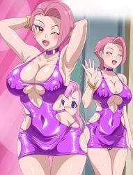 2girls areola_bulge blue_eyes bodycon breasts covered_erect_nipples dress female_focus hiiro_aozora_(himitsu_no_aipri) himari's_mom_(himitsu_no_aipri) himitsu_no_aipri hooker large_breasts long_hair makino_tomoyasu mature_female mother_and_daughter multiple_girls nipple_bulge nipples open_mouth panties pink_hair pretty_series prostitution shiny_clothes short_hair skin_tight skin_tight_dress skin_tight_outfit skindentation smile swimsuit tight_clothes tight_clothing tight_dress tight_fit underwear whore