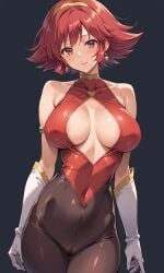 1female 1girls ai_generated big_breasts breasts commentary_request cutie_honey cutie_honey_(character) english_commentary female female_focus female_only heroine hi_res highres light-skinned_female light_skin looking_at_viewer mixed-language_commentary red_hair red_hair_female short_hair short_hair_female solo solo_female solo_focus very_high_resolution