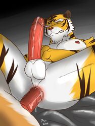 amber_eyes anal anthro big_penis ecstasy erection feline furry furry_only gay hentist male male_only mammal muscles no_humans one_closed_eye penis sex tiger