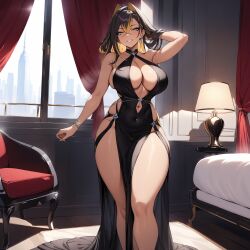 ai_generated big_breasts curvy curvy_figure dehya_(genshin_impact) genshin_impact ministro seductive smile