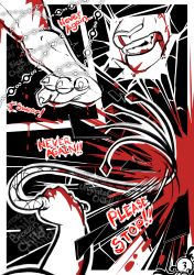 absurd_res blood bodily_fluids chains comic comic_page cruelty dialogue english_text feet hi_res page_3 page_number paws silveredge text violence whip