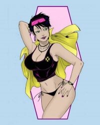 bikini jubilation_lee jubilee large_breasts marvel marvel_comics short_hair short_hair_female x-men