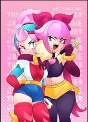 2females 2girls brawl_stars female janet_(brawl_stars) melodie_(brawl_stars) safe_for_work sfw tagme