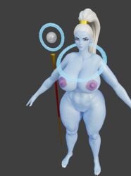 1girls 3d 3d_(artwork) alien alien_girl alternate_body_type big_ass big_breasts big_butt blue_body blue_skin completely_nude completely_nude_female curvy_figure dragon_ball dragon_ball_super elevenendless endlessillusion nude nude_female purple_eyes shonen_jump staff vados voluptuous white_hair