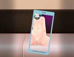 1girls 3d animated blue_eyes bowtie densetsu.exe fingering ghost ghost_girl hairband invisible jumngee jungee masturbation mint_fantome multicolored_hair nude nude_female phone phone_screen short_hair sound tagme video virtual_youtuber vtuber white_hair
