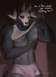 bulge dialogue male male_only pectorals roderick_(elsifthewolf) shirt_lift