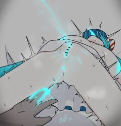 blonde_hair fingering hatsune_miku mesmerizer_(vocaloid) mv_character pussy_juice squirting voifoooork