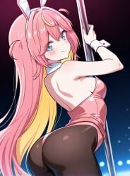 1girls ai_generated big_ass blue_eyes bunnysuit female_only fogine hispanic_virtual_youtuber indie_virtual_youtuber kotori_hikari latam_virtual_youtuber light-skinned_female light_skin long_hair looking_at_viewer medium_breasts pink_hair sexy thick_thighs thighs vtuber