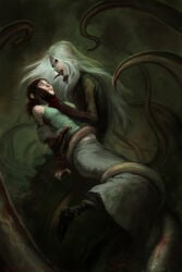 demon jason_chan long_tongue monster tentacle white_hair