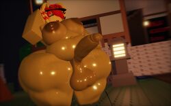 1girls 3d 3d_(artwork) chubby_female female_focus forsaken_(roblox) futa_focus futa_only futanari hung hung_futa roblox roblox_game roblox_studio scenecore_elliot thick_thighs zavie_(forsaken)