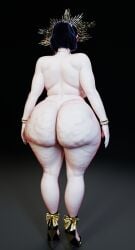 3d 3d_(artwork) big_breasts big_hips big_nipples breasts censor_bar censored elevenendless endlessillusion female flat_belly flying hairy hairy_pussy hips huge_breasts jewelry lucretia_sinn mask masked_female original_character pubes pussy thick_hips thick_thighs thin_waist