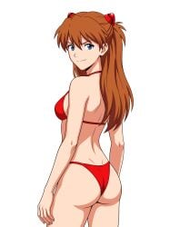 1girls ass asuka_langley_sohryu big_ass bikini blue_eyes breasts fat_ass from_behind highres legs long_hair looking_at_viewer looking_back medium_breasts neon_genesis_evangelion orange_hair pose posing red_bikini seductive seductive_look seductive_smile sensual sexy sexy_pose sideboob smile solo swimsuit thighs thong thong_bikini twintails two_side_up voluptuous