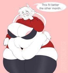 bbw big_breasts breasts cleavage female furry huge_breasts overweight saintsucrose tagme thick_thighs wide_hips