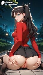 1girls 2026 ai_assisted ai_generated anime anus ass big_ass black_hair black_legwear booty butthole fate/stay_night fate_(series) female_genitalia genitals hi_res high_quality high_resolution highres long_hair looking_at_viewer night night_sky patreon patreon_username pussy rin_tohsaka sitting skypassion solo spread_ass stable_diffusion thighhighs tohsaka_rin uncensored_pussy uncensored_vagina watermark