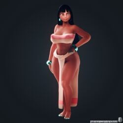 1girls back_view big_ass big_butt black_hair chel chel_(the_road_to_el_dorado) curvy curvy_figure dark-skinned_female dark_skin dreamworks dreamworks_animation elevenendless endlessillusion solo_female the_road_to_el_dorado tribal