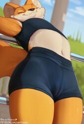 1girls anthro armpit_hair armpits cameltoe female female_focus female_only lucy_(sniffsnorf) sniffsnorf solo solo_female solo_focus stretching tagme workout_clothes