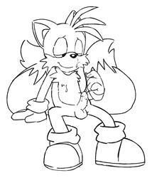 balls canine cum cum_on_self emerald-physics fox fur furry_tail gloves male male_only mammal messy monochrome multiple_tails penis sega shoes sitting smile solo sonic_(series) sonic_team sonic_the_hedgehog_(series) sonic_the_hedgehog_2 tail tails young