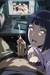 ai_generated boruto:_naruto_next_generations boruto_uzumaki breasts cheating cheating_wife cum_on_breasts hinata_hyuuga jerking jerkingoff_another mother_and_son naruto_(series)