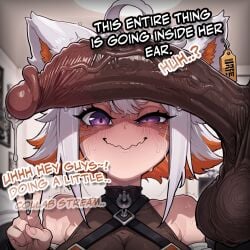 1boy 1girl 2026 2d absurd_res absurd_resolution absurdres ahoge ai_generated animal_ear_fluff animal_ears bare_shoulders big_penis blush breasts cat_ears cheating comic dark-skinned_male dark_skin demenishki english_text erection hetero hi_res high_quality high_resolution highres huge_penis image indie_virtual_youtuber interracial large_penis looking_at_viewer minjad multicolored_hair netorare ntr orange_hair patreon penis penis_awe precum purple_eyes shiny_skin short_hair smile sweat testicles trembling two-tone_hair uncensored uncensured v veins veiny_penis virtual_youtuber vtuber wavy_mouth white_hair