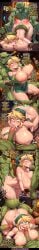 ahegao ai_generated big_ass blonde_hair blue_eyes blush comic cum cum_in_mouth cum_in_pussy cum_on_face doggy_style elf_ears english_text fellatio female_link fingerless_gloves gangbang genderbend glowing_eyes goblin grabbing_breasts green_hat green_skin green_tunic half_naked huge_breasts link monster multiple_boys nipples oral_sex pussy rampa69 sex sweat the_legend_of_zelda thick_thighs vaginal_penetration