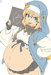 arrowdark blonde-haired_female blonde_hair blonde_hair_female blue_eyes blue_eyes_female bridget bridget_(guilty_gear) guilty_gear guilty_gear_strive pregnancy pregnant pregnant_belly trans trans_woman trans_woman_(lore) ultrasound