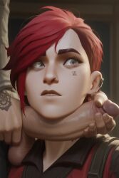 ai_generated arcane arcane_vi big_penis league_of_legends strangling vi_(league_of_legends)