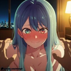 1girl ai_generated anime anime_character asian asian_female asian_girl asian_woman blue_eyes blue_hair breasts busty cleavage collarbon curvaceous curvy curvy_body curvy_figure curvy_hips female female_focus female_only hair_between_eyes hourglass_figure japanese japanese_female japanese_girl japanese_woman kurokawa_akane large_breasts long_hair looking_at_viewer midriff narrow_waist navel oshi_no_ko parted_bangs patreon portrait school_girl shoulders slender_waist slim_waist smile solo split-color_hair staxxy staxxy2 tank_top teen_girl thigh_gap thighs two_tone_hair upper_body white_tank_top wide_hips