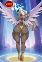 1girl 1girls angel angel_wings ass bikini breasts female gigantic_breasts hazbin_hotel hazbin_hotel_(season_2) huge_ass huge_breasts large_breasts micro_bikini raydonxd sera_(hazbin_hotel) solo thicc thick thick_ass thick_thighs thong vivienne_medrano vivziepop