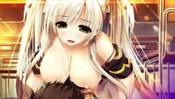 1boy 1girl arm_support bent_over black_pants black_sailor_collar black_shirt bra bra_pull breasts brown_hair bukkake censored chair clothes_pull collarbone cowgirl_position cum cum_on_body cum_on_breasts cum_on_hair cum_on_penis desk evening frilled_shirt_collar frills game_asset gold_trim haruru_minamo_ni! hatagami_mei highres indoors large_breasts long_hair lying mosaic_censoring nipples non-web_source official_art on_back pants pink_bra sailor_collar school_chair school_desk shintarou shirt shirt_partially_removed short_sleeves sitting sitting_on_person skirt straddling thighhighs twintails underwear white_hair white_thighhighs yellow_eyes