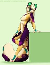 anthro breasts feline female leopard looking_at_viewer mammal nude purple_fur pussy solo wintersnowolf