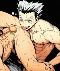 ai_generated bokuto_koutarou cheating gyaru-oh haikyuu!! netorare ntr rimming_male tongue_fucking tongue_in_anus