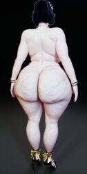 3d 3d_(artwork) big_breasts big_hips big_nipples breasts censor_bar censored elevenendless endlessillusion female flat_belly flying hairy hairy_pussy hips huge_breasts jewelry lucretia_sinn mask masked_female original_character pubes pussy thick_hips thick_thighs thin_waist
