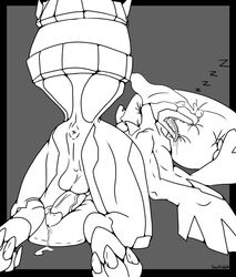 2014 anus backlash91 balls claws closed_eyes cum drooling erection gay grey_background legendary_pokemon male male_only nintendo no_humans penis pillow plain_background pokemon pokephilia precum saliva sleeping toe_claws tongue vein video_games wet_dream yaoi zekrom
