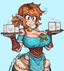 1girl 1girls ass big_ass big_breasts breasts breath_of_the_wild female female_focus female_only frog genderswap large_ass large_breasts light-skinned_female light_skin link nintendo rule_63 saiykik surprised surprised_expression tagme the_legend_of_zelda thick_thighs thighs voluptuous voluptuous_female wide_hips wide_thighs