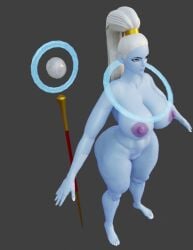1girls 3d 3d_(artwork) alien alien_girl alternate_body_type big_ass big_breasts big_butt blue_body blue_skin completely_nude completely_nude_female curvy_figure dragon_ball dragon_ball_super elevenendless endlessillusion nude nude_female purple_eyes shonen_jump staff vados voluptuous white_hair