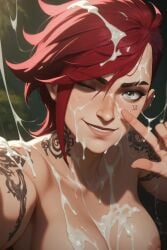 ai_generated arcane arcane_vi cum cum_on_body cum_on_face league_of_legends selfie smile vi_(league_of_legends)