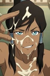 ai_generated avatar_legends avatar_the_last_airbender cum cum_on_body korra selfie smile