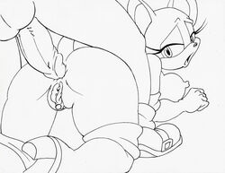 2014 all_fours anal anthro anus areola ass balls bat bent_over big_breasts breasts erect_nipples erection female imminent_sex looking_back male monochrome nipples nude penis presenting presenting_hindquarters prodding pussy rouge_the_bat rule34rox sega sonic_(series)