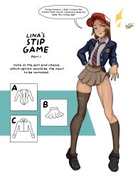 brown_hair cap chiotosaurio lina_(celina_quintana) original school_uniform solo_female