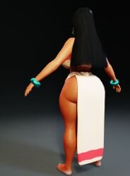 1girls back_view big_ass big_butt black_hair chel chel_(the_road_to_el_dorado) curvy curvy_figure dark-skinned_female dark_skin dreamworks dreamworks_animation elevenendless endlessillusion solo_female the_road_to_el_dorado tribal