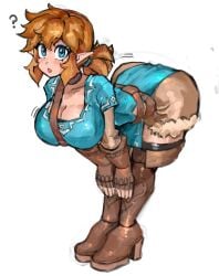 1girl 1girls ass bent_over big_ass big_breasts breasts breath_of_the_wild female female_focus female_only genderswap large_ass large_breasts light-skinned_female light_skin link nintendo rule_63 saiykik tagme the_legend_of_zelda thick_thighs thighs voluptuous voluptuous_female wide_hips wide_thighs